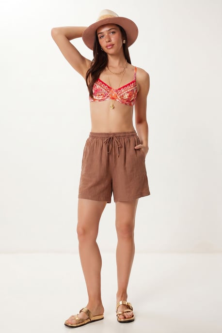 Hoge Taille Wijde Been Katoenen Shorts - Image 1