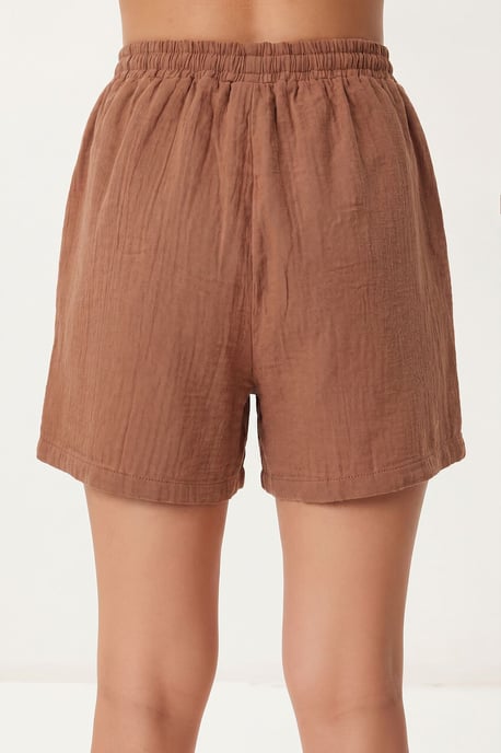 Hoge Taille Wijde Been Katoenen Shorts - Image 4