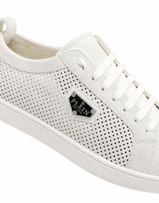 Perforated Suede Low-Top Sneakers - Image 2
