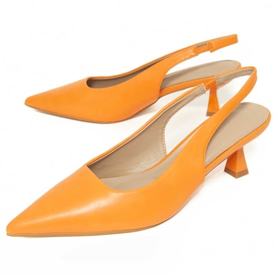Montevita Oranje Hoge Hak Schoenen met Open Hak en Gesloten Neus - Image 1