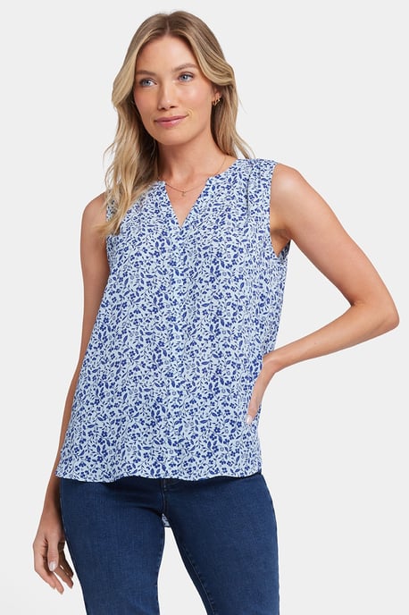 Mouwloze Pintuck Blouse - Image 1