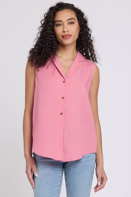 Gabrielle Mouwloze Linnen Blouse - Image 1