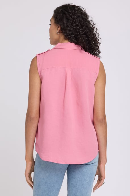 Gabrielle Mouwloze Linnen Blouse - Image 2