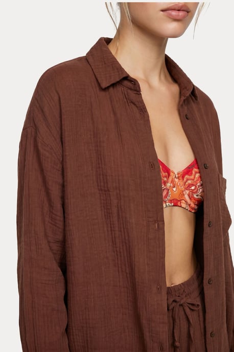 Hoge Taille Brede Pijpen Twee-Delig Co-ord Set met Kraag - Image 6
