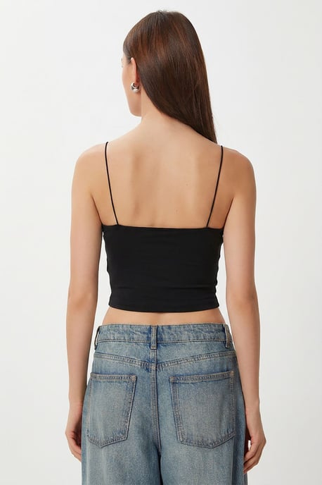 Slim Fit Vierkante Hals Crop Top - Image 5