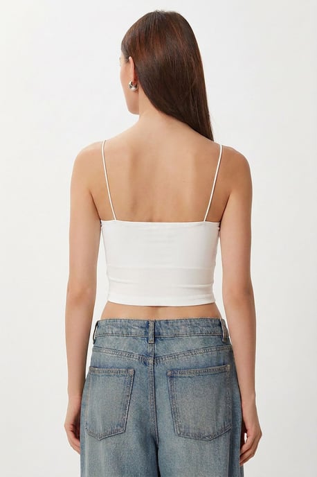 Slim Fit Vierkante Hals Crop Top - Image 6