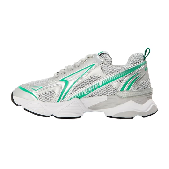 Steve Madden Dames-sneakers met strasssteentjes en grof gaas, platte zool (Groen/multikleurig) - Image 2