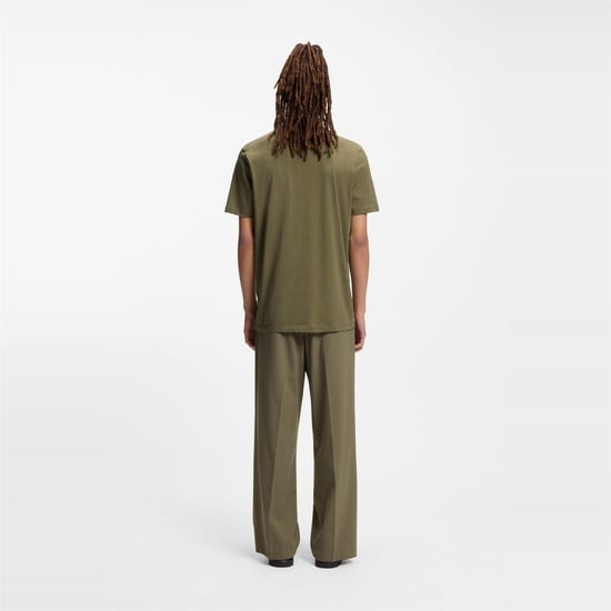 Hugo Heren-T-shirt met Dulivio-logo in contrasterende kleuren (Kaki Groen) - Image 3