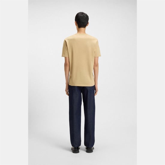 Hugo Heren-T-shirt met Dulivio-logo in contrasterende kleuren (Medium Beige) - Image 5