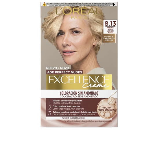 Excellence Creme Ammoniakvrije Haarkleur Met Microkeratine #8.13 - Beige Blond 1 Stuk - Image 1