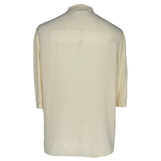 Celine Vintage Blouse met ingebouwde strik in pastelgeel acetaat - Image 3