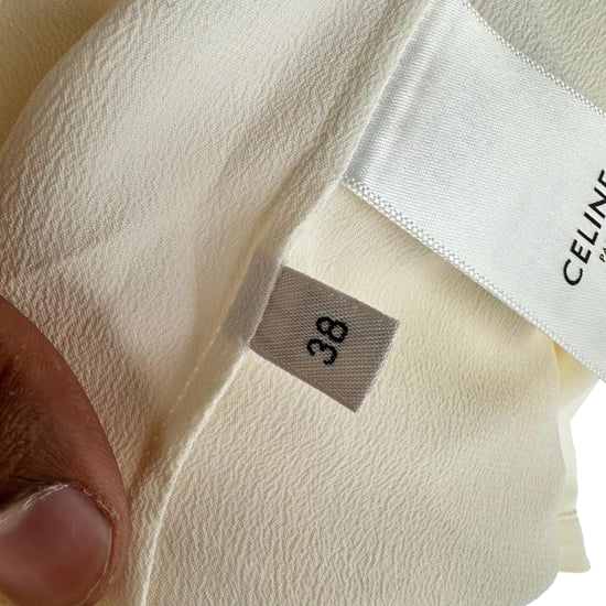 Celine Vintage Blouse met ingebouwde strik in pastelgeel acetaat - Image 6