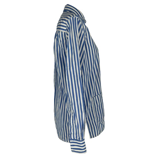 Celine blouse met knoopsluiting en strepen in lichtblauw katoen - Image 2