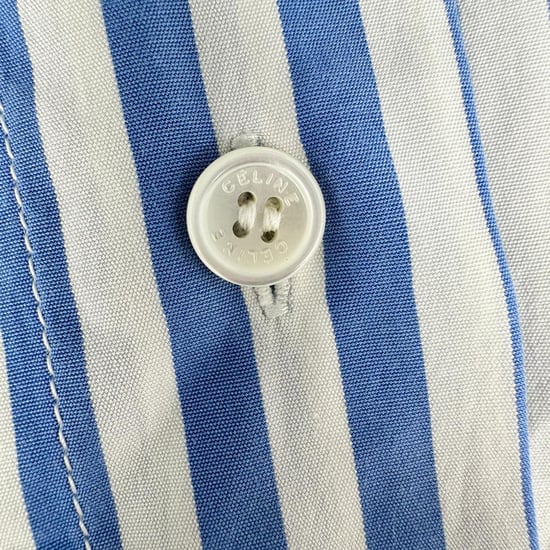 Celine blouse met knoopsluiting en strepen in lichtblauw katoen - Image 3