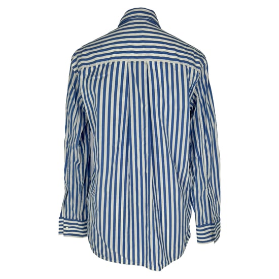 Celine blouse met knoopsluiting en strepen in lichtblauw katoen - Image 4