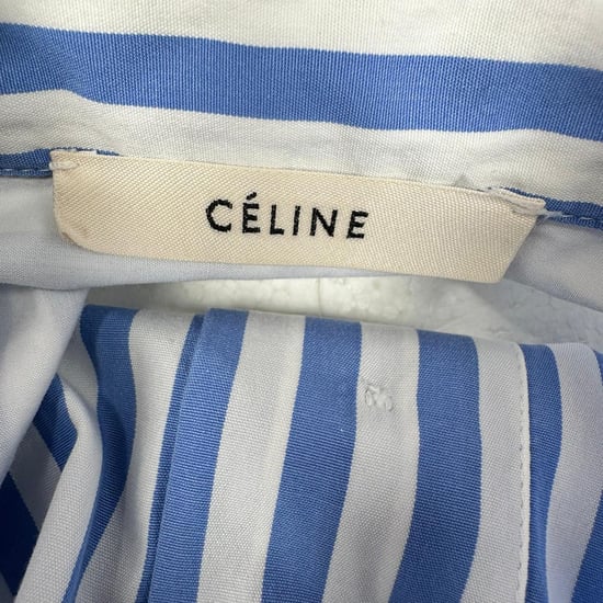 Celine blouse met knoopsluiting en strepen in lichtblauw katoen - Image 5