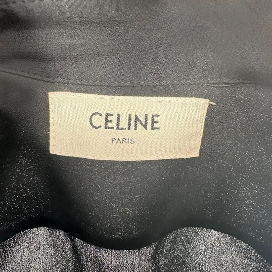 Celine blouse met lange mouwen en knoopsluiting in zwart acetaat - Image 6