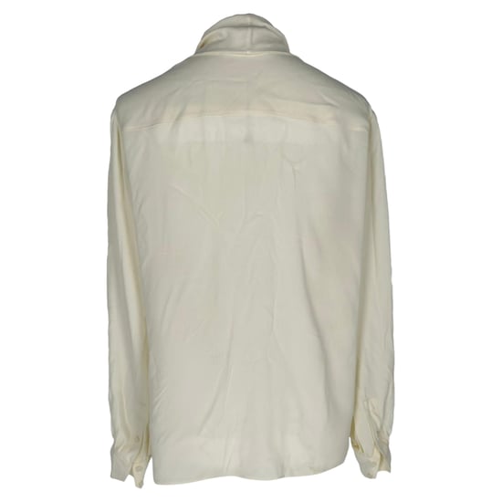 Celine blouse met watervalhals in crèmekleurig acetaat - Image 2