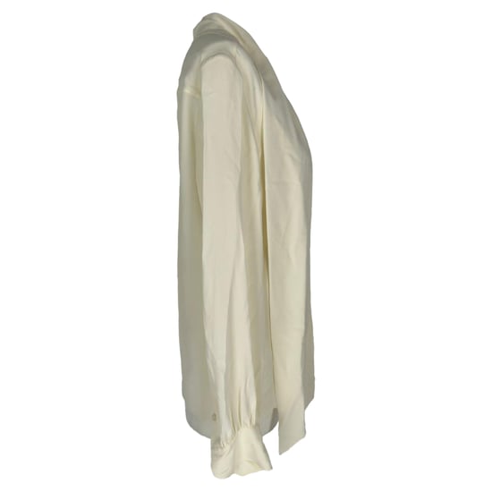 Celine blouse met watervalhals in crèmekleurig acetaat - Image 3