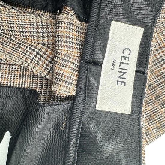 Celine Prince of Wales geruite broek van bruine wol - Image 3