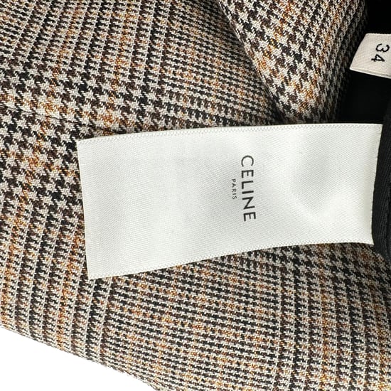 Celine Prince of Wales geruite broek van bruine wol - Image 5