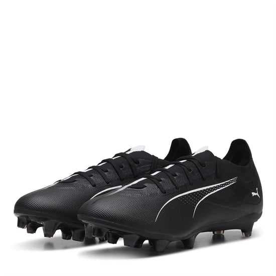 Puma Heren Ultra 5 Match Stevige Grond Voetbalschoenen (Zwart, Wit) - Image 1