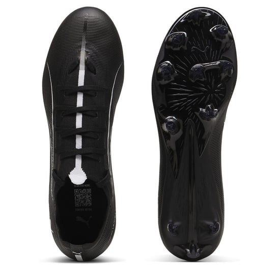 Puma Heren Ultra 5 Match Stevige Grond Voetbalschoenen (Zwart, Wit) - Image 4