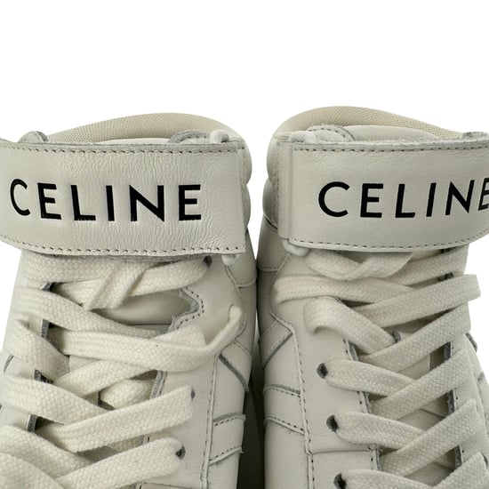 Celine sneakers met klittenbandsluiting en vetersluiting in wit leer - Image 6