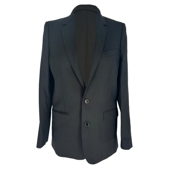 Celine klassieke blazer met enkele rij knopen in zwarte wol - Image 1