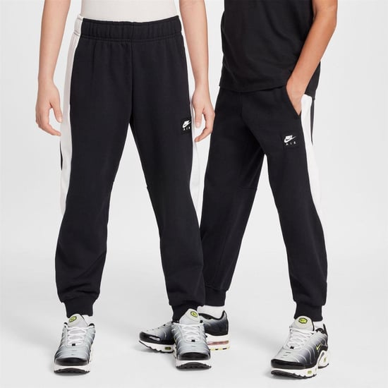 Nike Fleece-joggingbroek met kleurblokken voor kinderen (Zwart/Wit) - Image 3