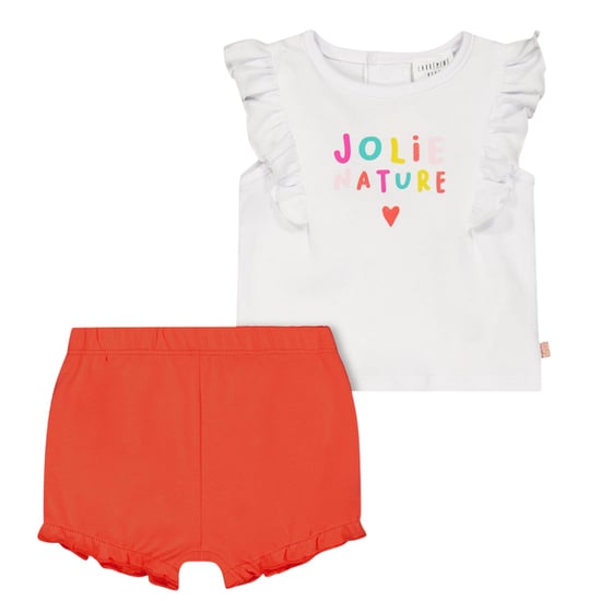Carrement Beau Setje met topje en korte broek voor babymeisjes: Jolie Nature (Wit/oranje) - Image 1