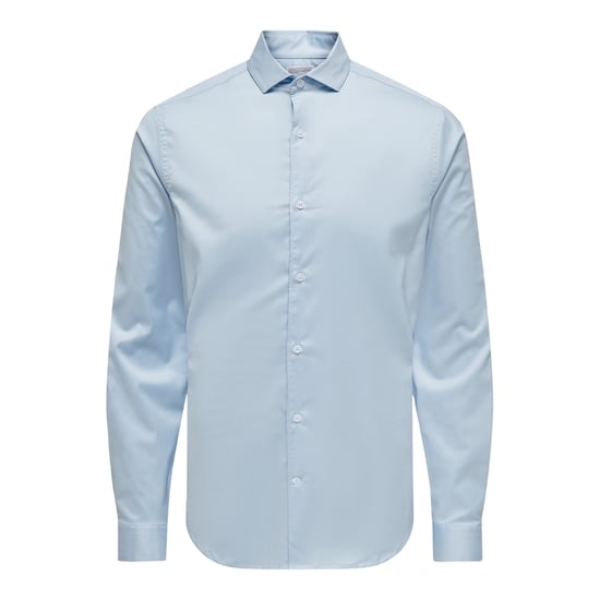 Only Herenoverhemd met effen puntkraag en lange mouwen voor formele gelegenheden (Kasjmierblauw) - Image 1