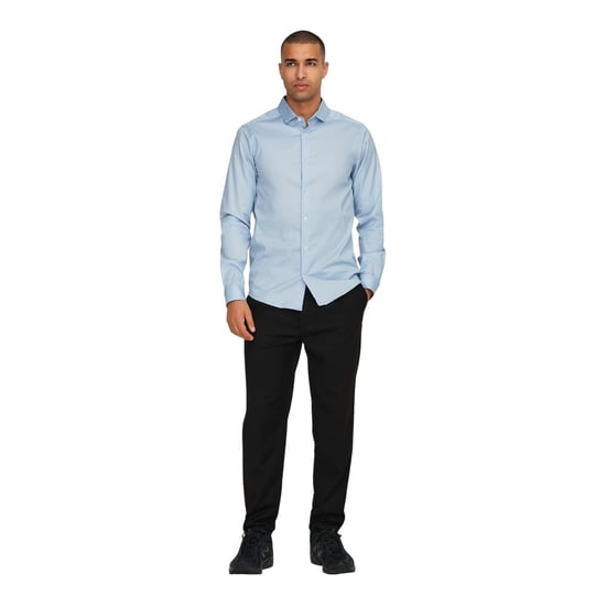 Only Herenoverhemd met effen puntkraag en lange mouwen voor formele gelegenheden (Kasjmierblauw) - Image 3