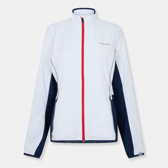 Head Dames-trainingsjas met volledige ritssluiting en clublogo (Wit, Rood) - Image 1