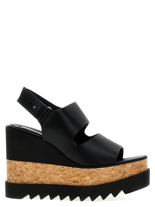 Stella McCartney Zwarte Polyester Wedge Sandalen - Image 1