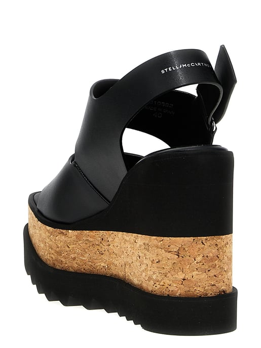 Stella McCartney Zwarte Polyester Wedge Sandalen - Image 3