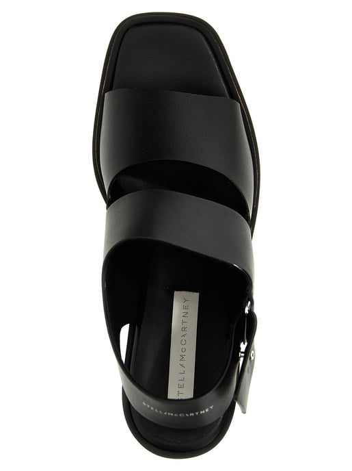 Stella McCartney Zwarte Polyester Wedge Sandalen - Image 4