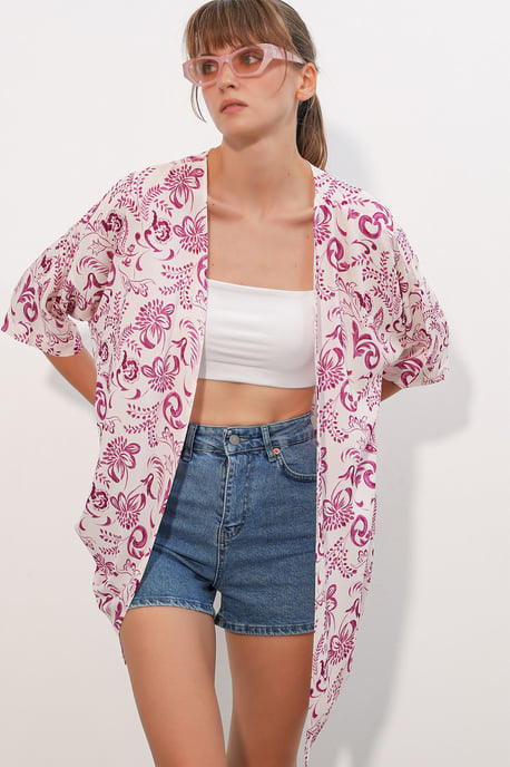 Lange Gedrukte Viscose Kimono - Image 3