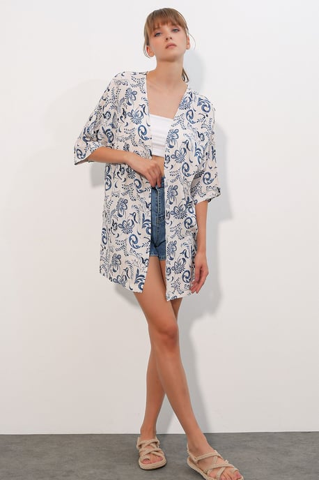 Lange Gedrukte Viscose Kimono - Image 2