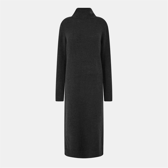 Pieces Gebreide coltrui-jurk voor dames (Zwart) - Image 1