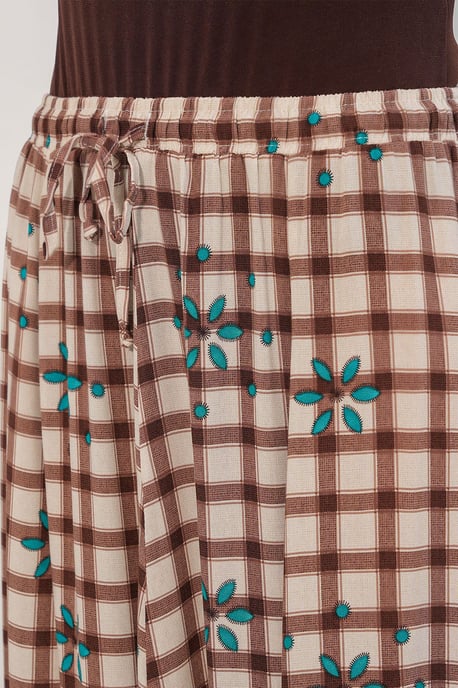 Hoog-Waisted Geruite Maxi Rok - Image 6
