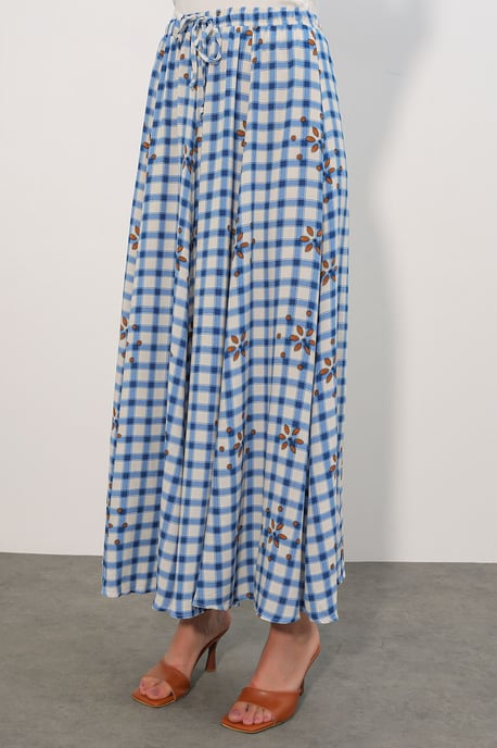 Hoog-Waisted Geruite Maxi Rok - Image 4