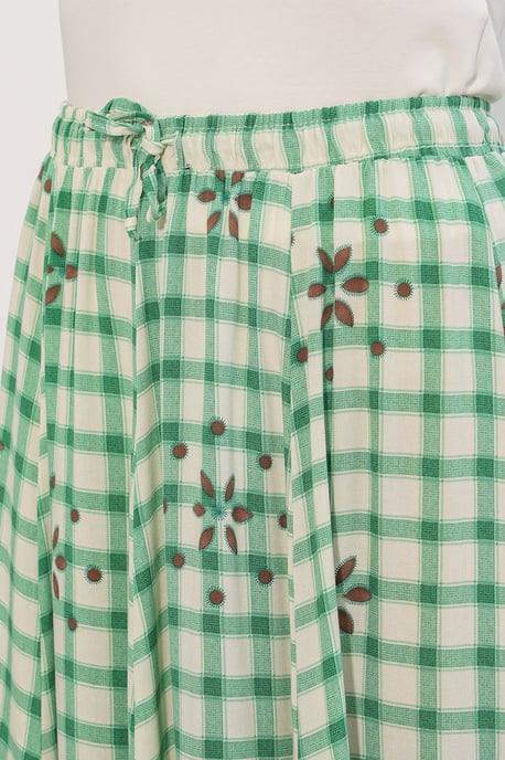 Hoog-Waisted Geruite Maxi Rok - Image 5