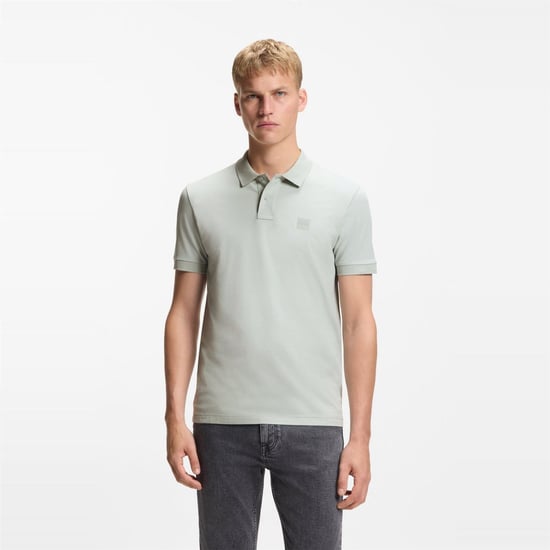 Men's Boss Passenger Short Sleeve Polo Shirt in Silver - Image 2