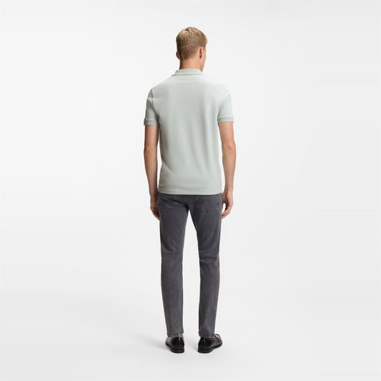 Men's Boss Passenger Short Sleeve Polo Shirt in Silver - Image 3