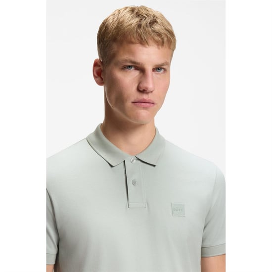 Men's Boss Passenger Short Sleeve Polo Shirt in Silver - Image 4