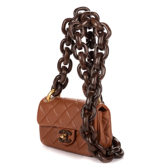 2023 Mini Wenge Wood Flap Bag Mini  schoudertas - Image 2