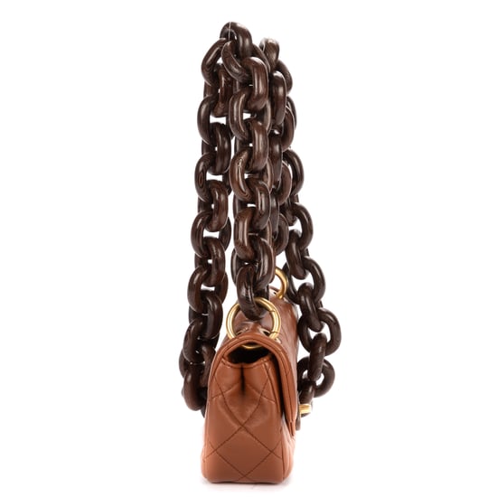 2023 Mini Wenge Wood Flap Bag Mini  schoudertas - Image 4