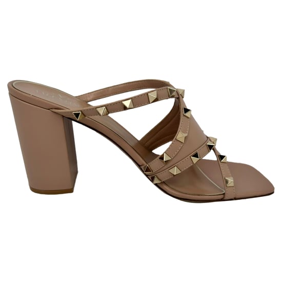 Valentino Garavani Rockstud Hakmuiltjes in Beige Leer - Image 1