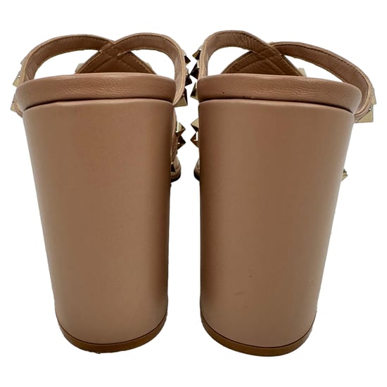 Valentino Garavani Rockstud Hakmuiltjes in Beige Leer - Image 6